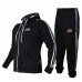 ARD CHAMPS™ Fleece Tracksuit Hoodie Trouser MMA Gym Boxing Running Jogging Suit (Black)